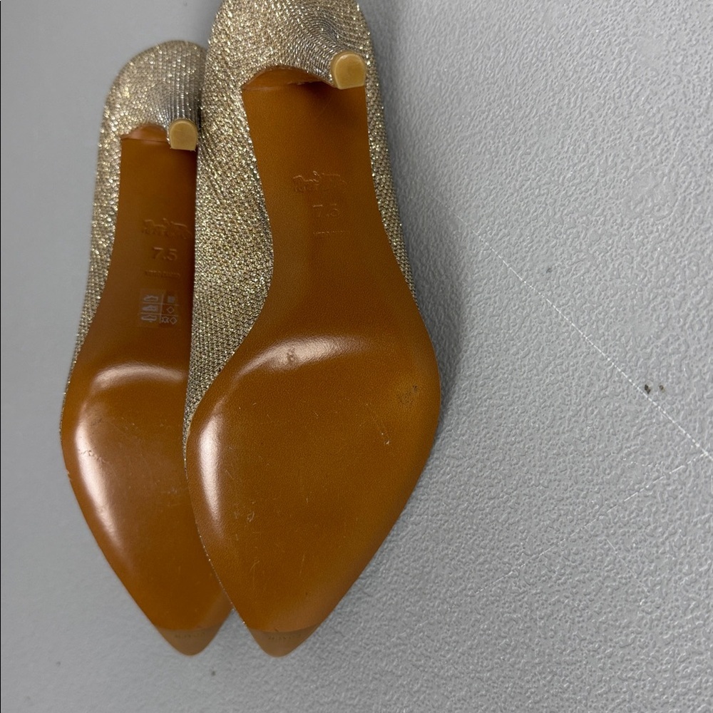 Coach Addie Gold Metallic Pumps. Size 7.5. - Picture 11 of 14